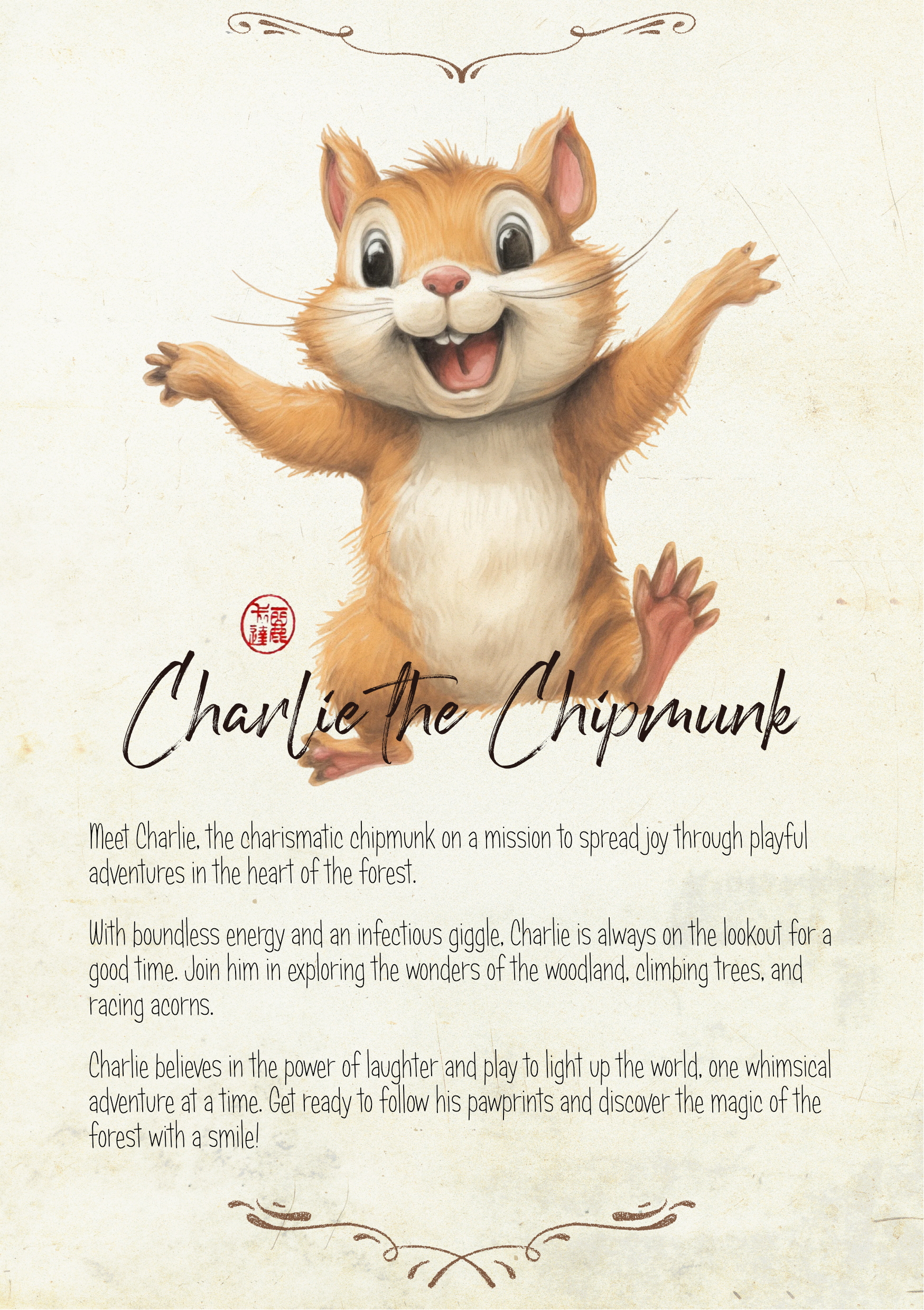Charlie the Playful Chipmunk Profile Card