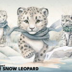 Snow Leopard Serenity | Watercolor Clipart