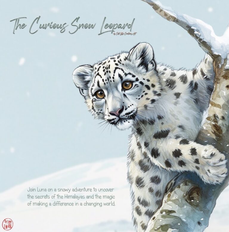 Luna the Snow Leopard - illustrated short-story picture book by Cute Little Creatures Art