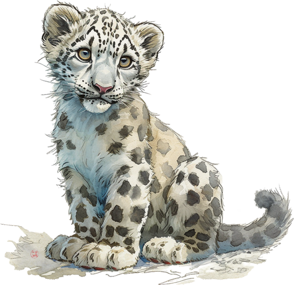 Luna The Snow Leopard by Cute Little Creatures Art