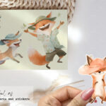 The Happy Fox | Watercolor Art and Illustration Clipart Set